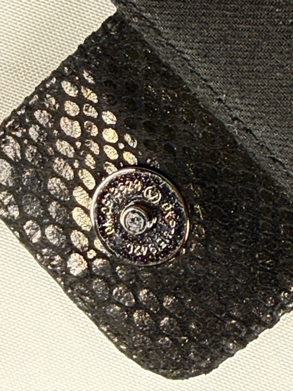 Studio Imports | Textured Black Shoulder Bag Flap Closure Snakeskin print